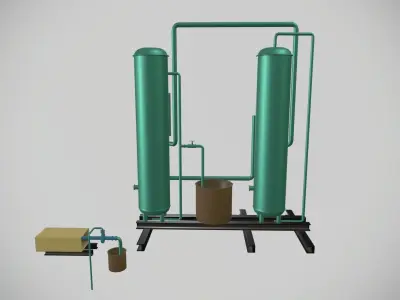 Cooling Water Filter Low-poly 3D model