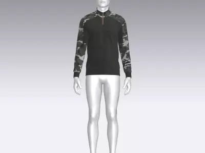 Military T-shirt Low-poly 3D model