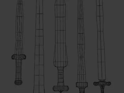 5 simple sword Free low-poly 3D model