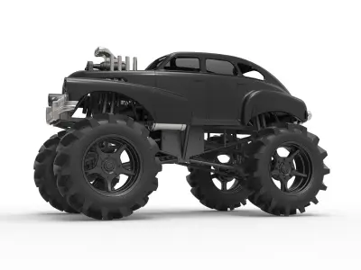 Mud truck 3 Scale 1 to 25 3D print model