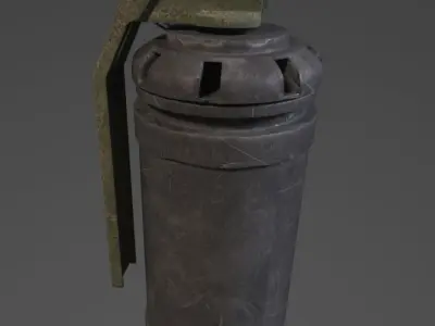 flashbang grenade canister Low-poly 3D model