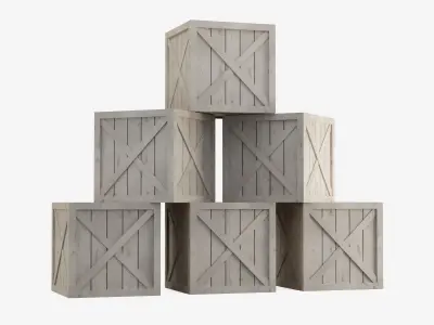 Wooden Box Crate Low-poly 3D model purchase