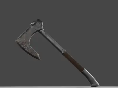 Viking axe Game-Ready Low Poly Low-poly 3D model