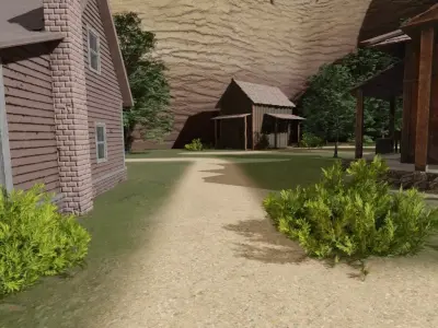 Mountain Village Scene 3D model purchase
