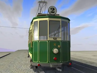 Old Tram 3D model purchase