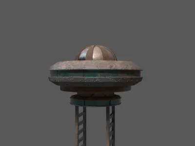 Tall Sci-Fi Building Free low-poly 3D model