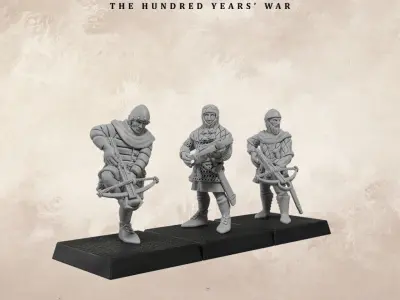  Medieval crossbowmen mid 14th century 3D print model