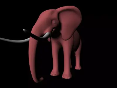 Elephant with tusks 3D model buy