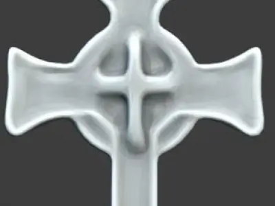Gothic Cross Pendant Low-poly 3D model