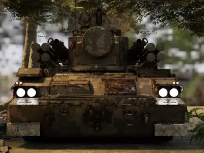 3D Military Combat Vehicle  Realistic Armored Tank  3D model