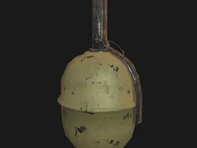 Grenade old Low-poly 3D model