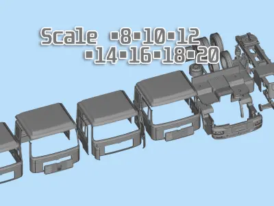 3d printer files German truck F2000 industrial 3D print model