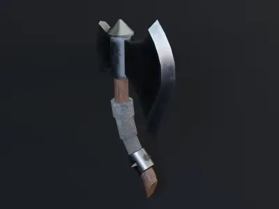 Ax Game Ready - Low Poly 3d Model Wiking Axe Low-poly 3D model