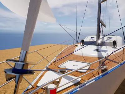 Sailboat - Yacht Low-poly 3D model