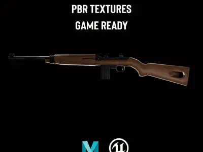 Carbine M1 Low poly Game ready Low-poly 3D model