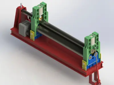 Steel Plate Rolling Machine Free 3D model