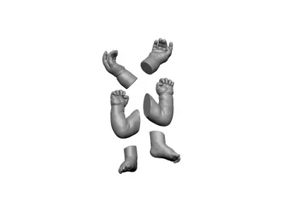 legs arms man doll 3D print model