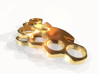 Brass Knuckle Gold Low-poly 3D model