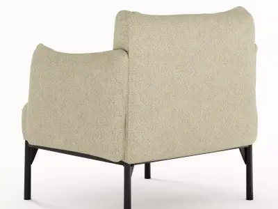Modern Sage Green Fabric Armchair 3D model