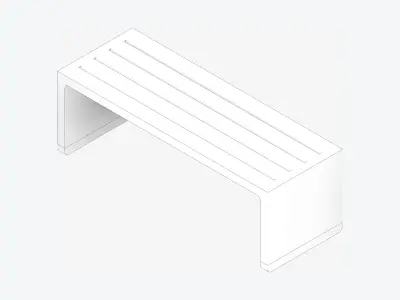 Upholstered Bench - Contemporary - Arch - Small Low-poly 3D model