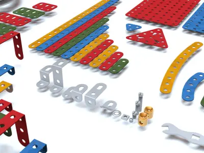 Meccano Parts Free 3D model