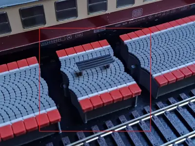 Double Edge Platform with bench 1-87 FDM color 3D print model