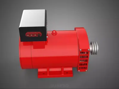 ELECTRIC MOTOR GENERATOR ALTERNATOR DYNAMO GENERATION PULLEY KVA 3D model
