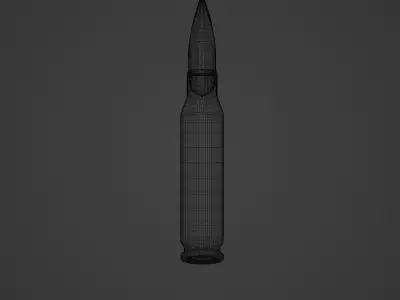 762 mm Bullet High Poly Free 3D model