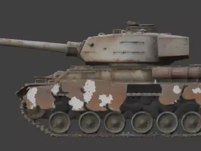 Rusted  Abandoned Heavy Tank 3D Model Low-poly 3D model