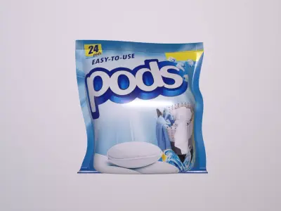 3D model of packaging - Fabric softeners Fabric Softener Pods Low-poly 3D model