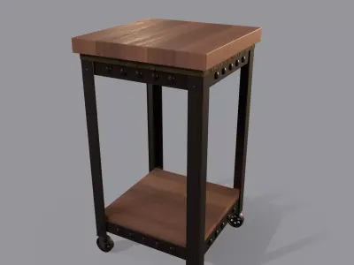 Industrial Side Table Low-poly 3D model