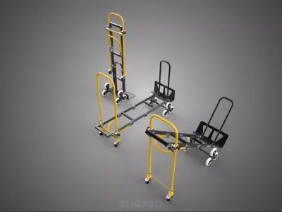 3 WHEELS STAIR CLIMBING CLIMBER CONVERTIBLE FOLDING HAND TRUCK 3D model