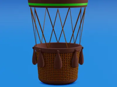 Hot Air Balloon Low-poly 3D model order
