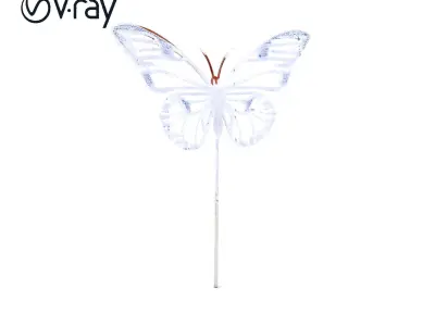 Butterfly Metal Art Model Pack Low-poly 3D model