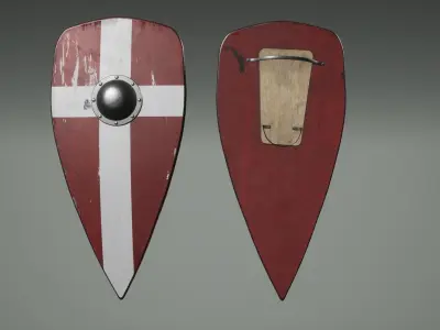Crusader Shields Low-poly 3D model