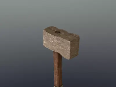 Hammer - Stone Low-poly 3D model