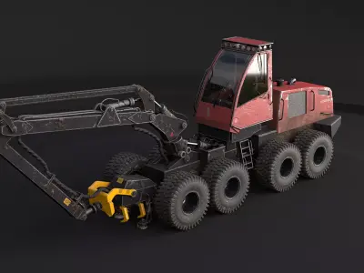 Generic Modern Forestry Harvester - Old 3D model