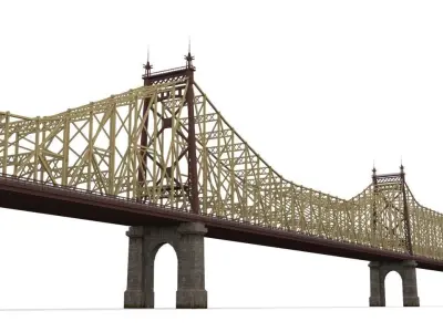 American bridges Low-poly 3D model