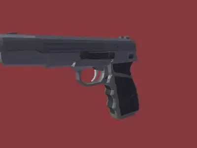 Browning Hi Power Mk III 9mm  Pistola Low Poly Low-poly 3D model