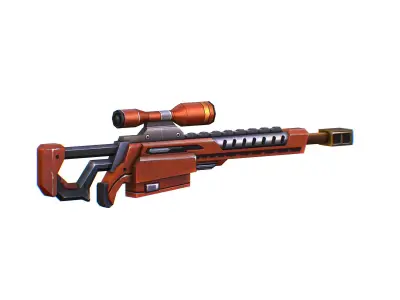 Sniper rifle of the future weapon barrel blaster laser arms Low-poly 3D model