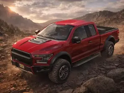 Pickup Truck Low-poly 3D model 5