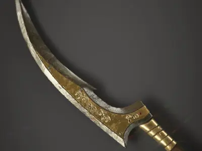 Gold Spear Low-poly 3D model