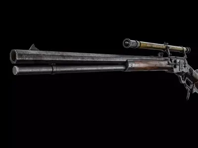 Winchester Wingfield 1873 rifle Low-poly 3D model