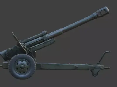  Field Howitzer Model Low-poly 3D model
