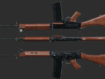L1A1 Rifle Low-poly 3D model