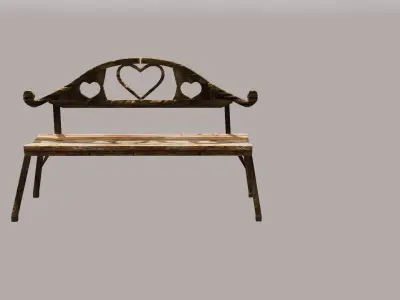 Game-Ready Low Poly Bench 3D Model for Parks and Urban Scenes Low-poly 3D model
