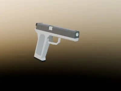 low poly 1911 pistol half bad recreation 3D model