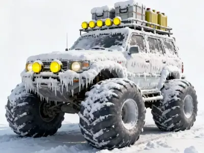 Heavy-Duty Arctic Expedition SUV 3D Model Low-poly 3D model