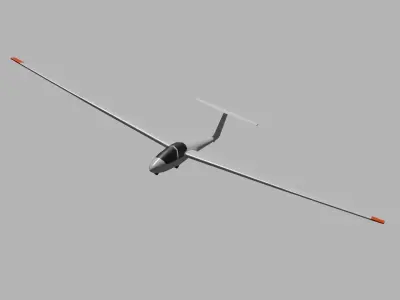 Schleicher Ask 21 Glider Low-poly 3D model