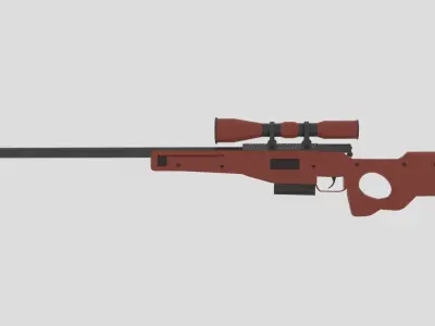 Red AWP Game Ready Low-poly 3D model